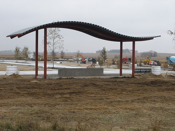 Structural steel artistic pavilion